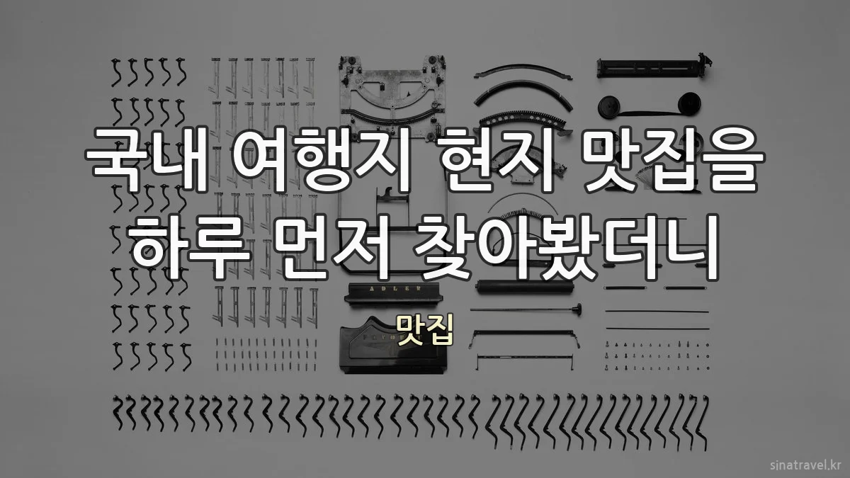 국내 여행지 현지 맛집을 하루 먼저 찾아봤더니