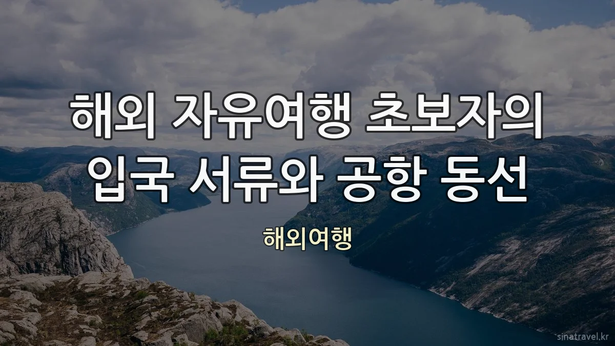 해외 자유여행 초보자의 입국 서류와 공항 동선