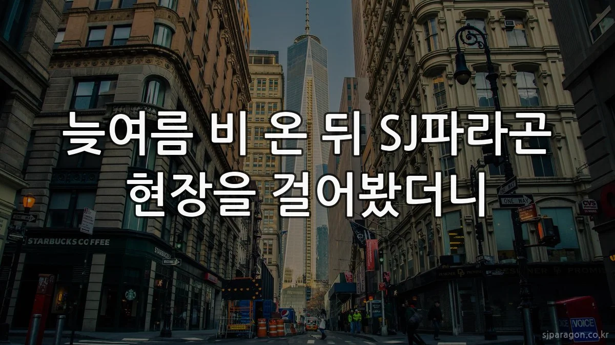 늦여름 비 온 뒤 SJ파라곤 현장을 걸어봤더니