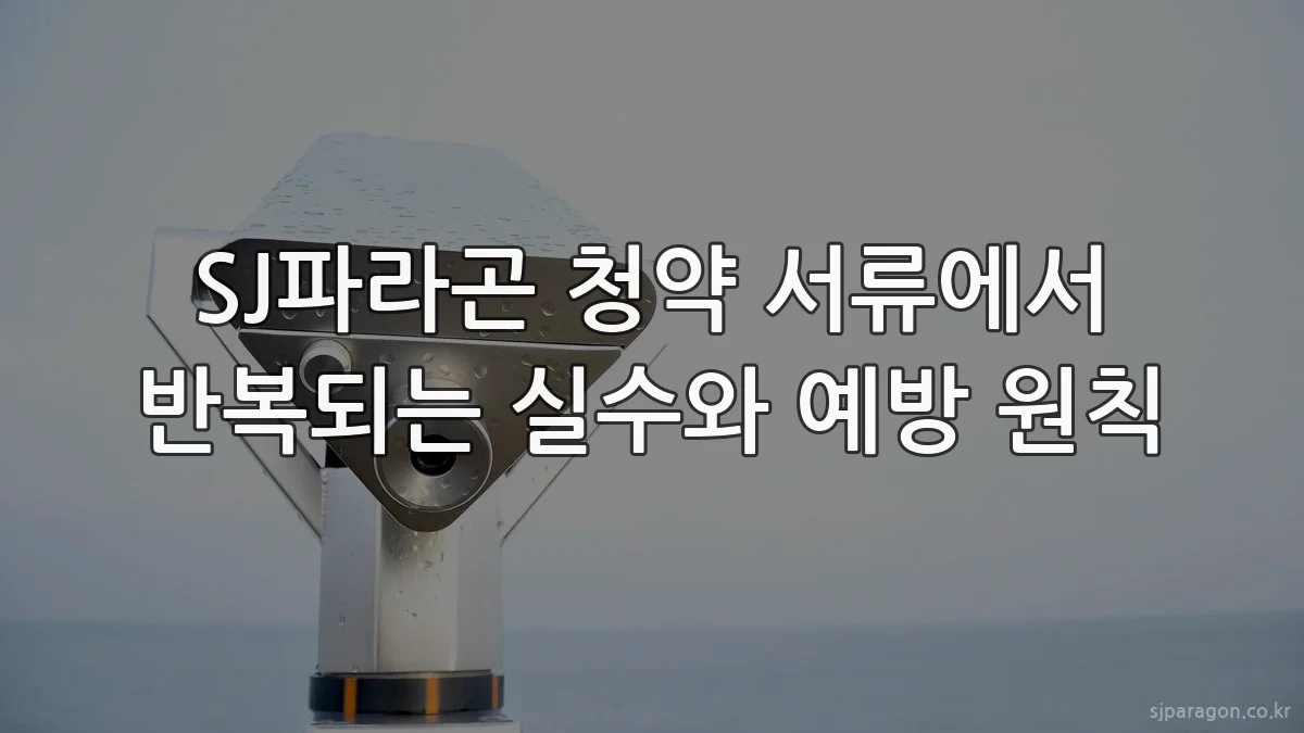 SJ파라곤 청약 서류에서 반복되는 실수와 예방 원칙