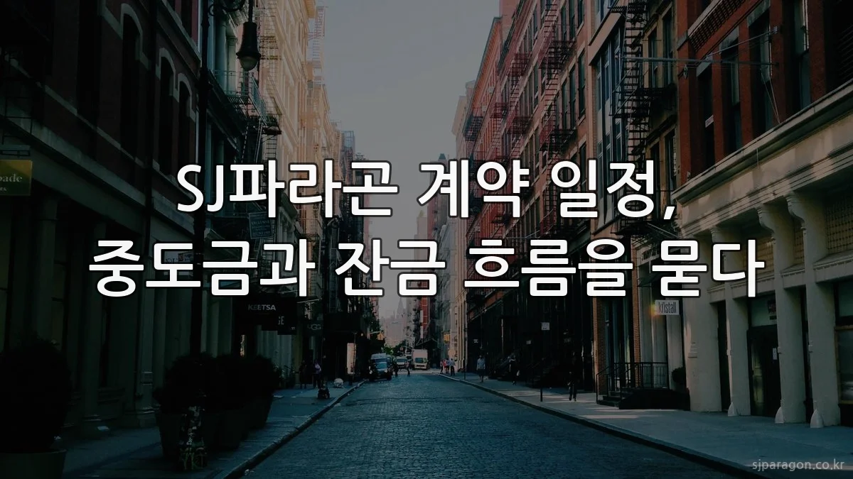 SJ파라곤 계약 일정, 중도금과 잔금 흐름을 묻다