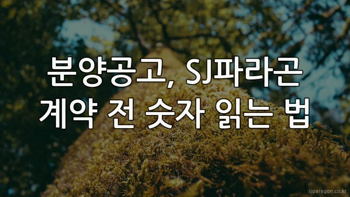분양공고, SJ파라곤 계약 전 숫자 읽는 법