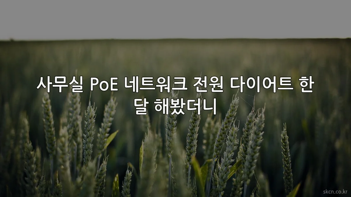 사무실 PoE 네트워크 전원 다이어트 한 달 해봤더니