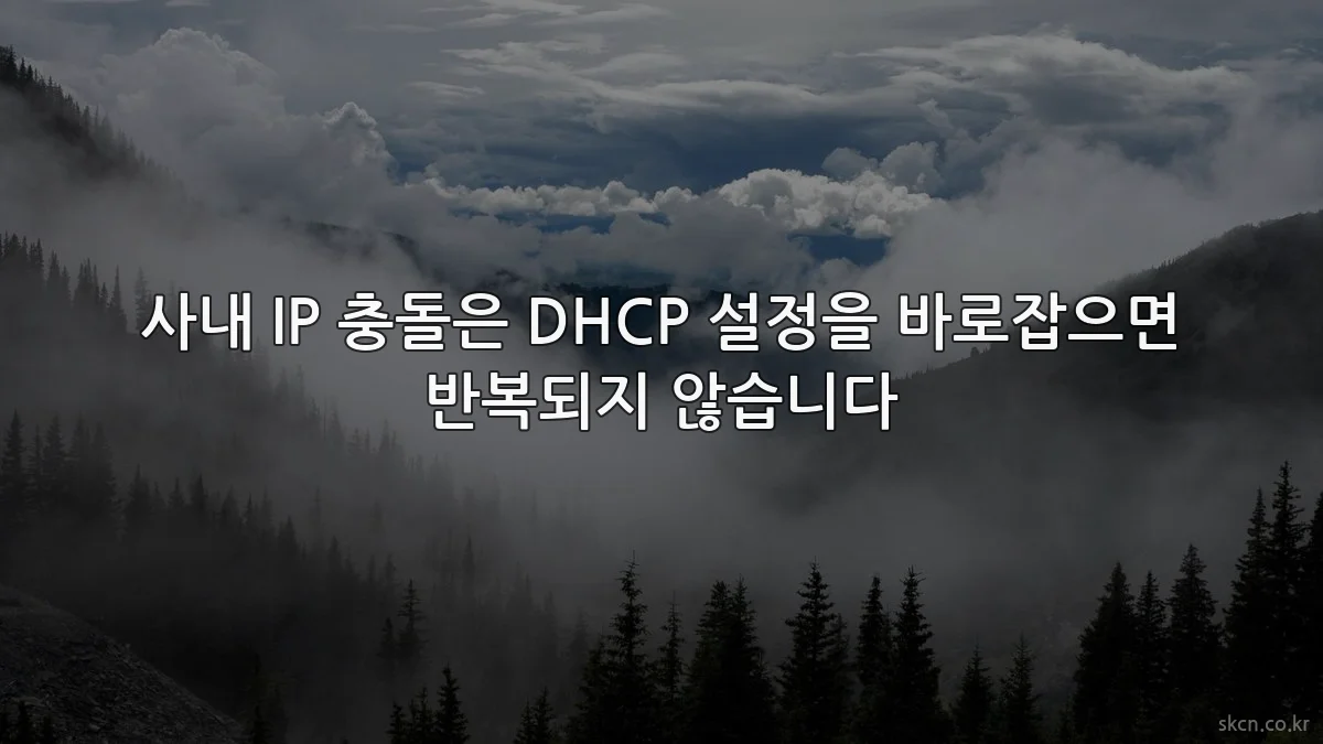 사내 IP 충돌은 DHCP 설정을 바로잡으면 반복되지 않습니다