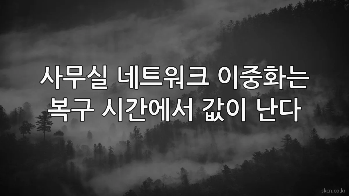 사무실 네트워크 이중화는 복구 시간에서 값이 난다