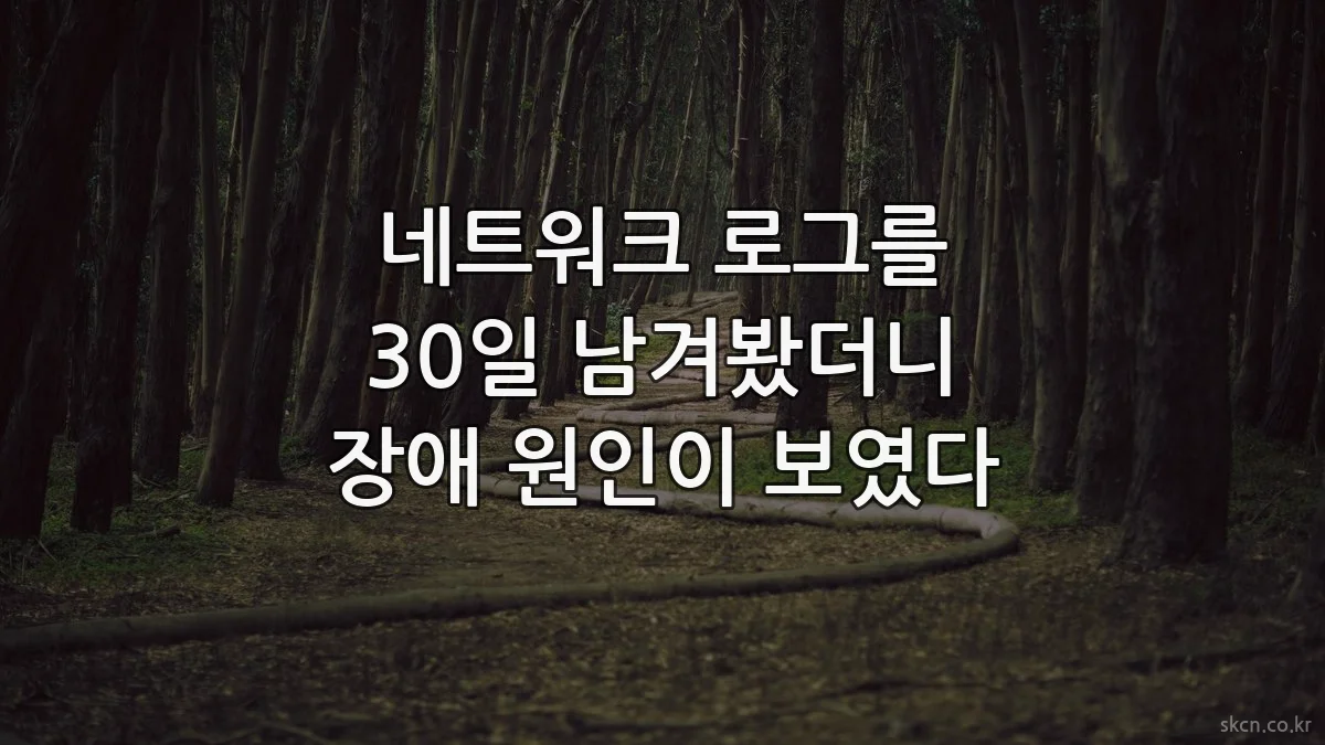 네트워크 로그를 30일 남겨봤더니 장애 원인이 보였다