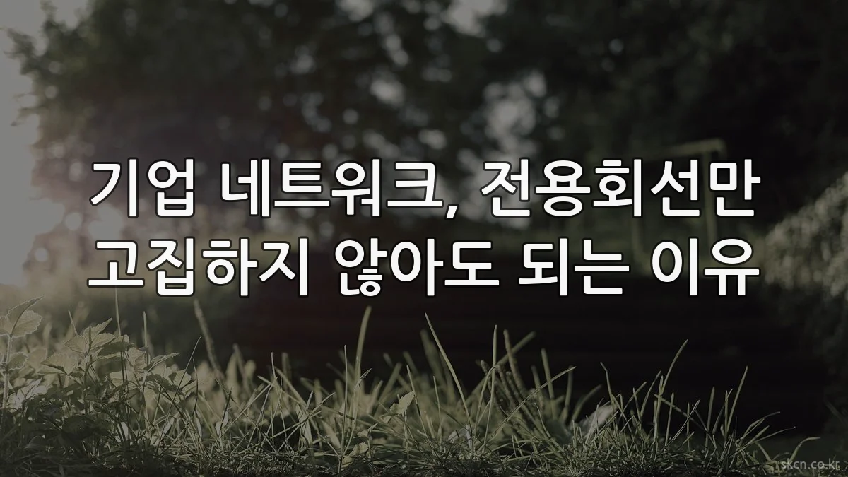 기업 네트워크, 전용회선만 고집하지 않아도 되는 이유