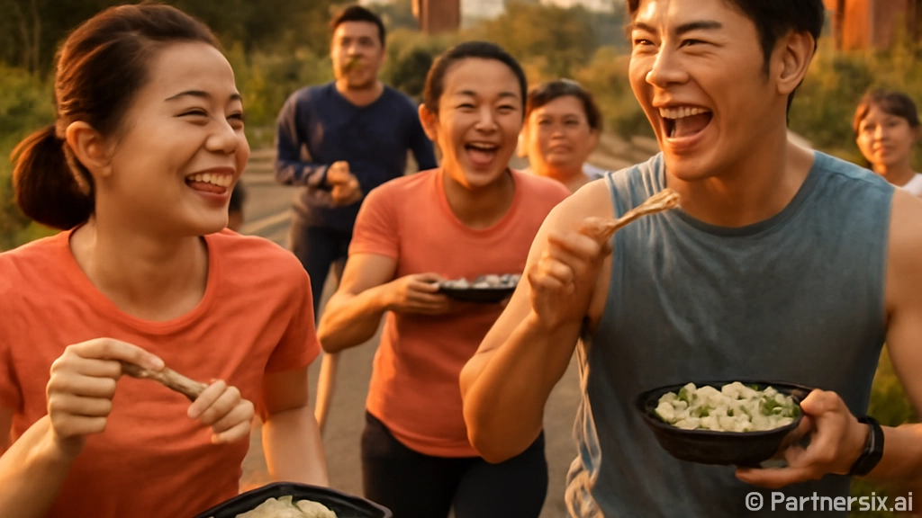 수육런을 맛있게 즐…