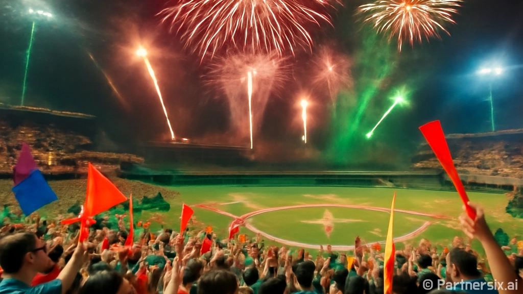 불꽃야구를 즐기는 …