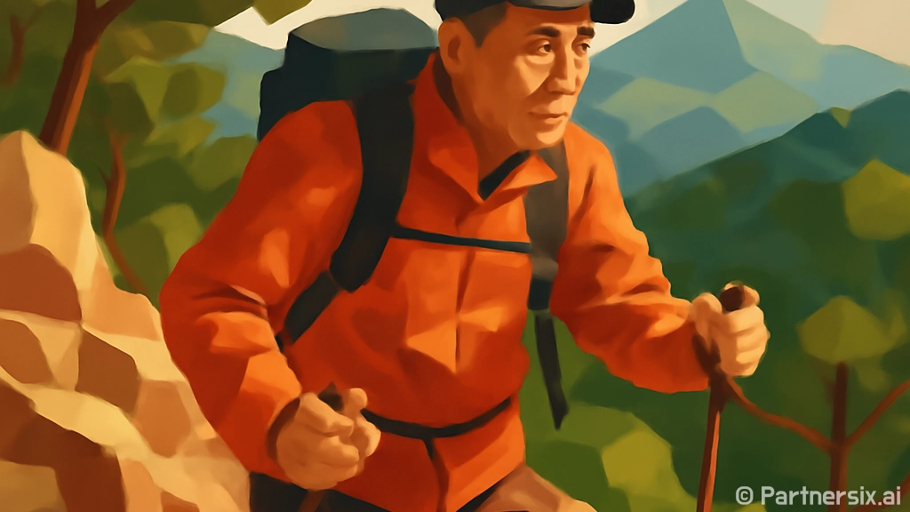등산스틱 들고 산에…