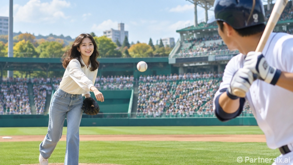 이종범 장나라 시구 장면을 다시 보니, 레전드의 스윙보다 오래 남은 1초