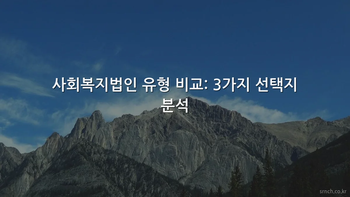 사회복지법인 유형 비교: 3가지 선택지 분석