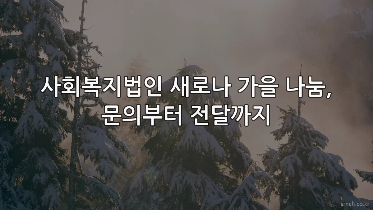 사회복지법인 새로나 가을 나눔, 문의부터 전달까지