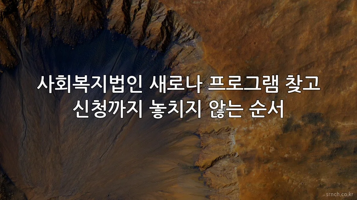 사회복지법인 새로나 프로그램 찾고 신청까지 놓치지 않는 순서