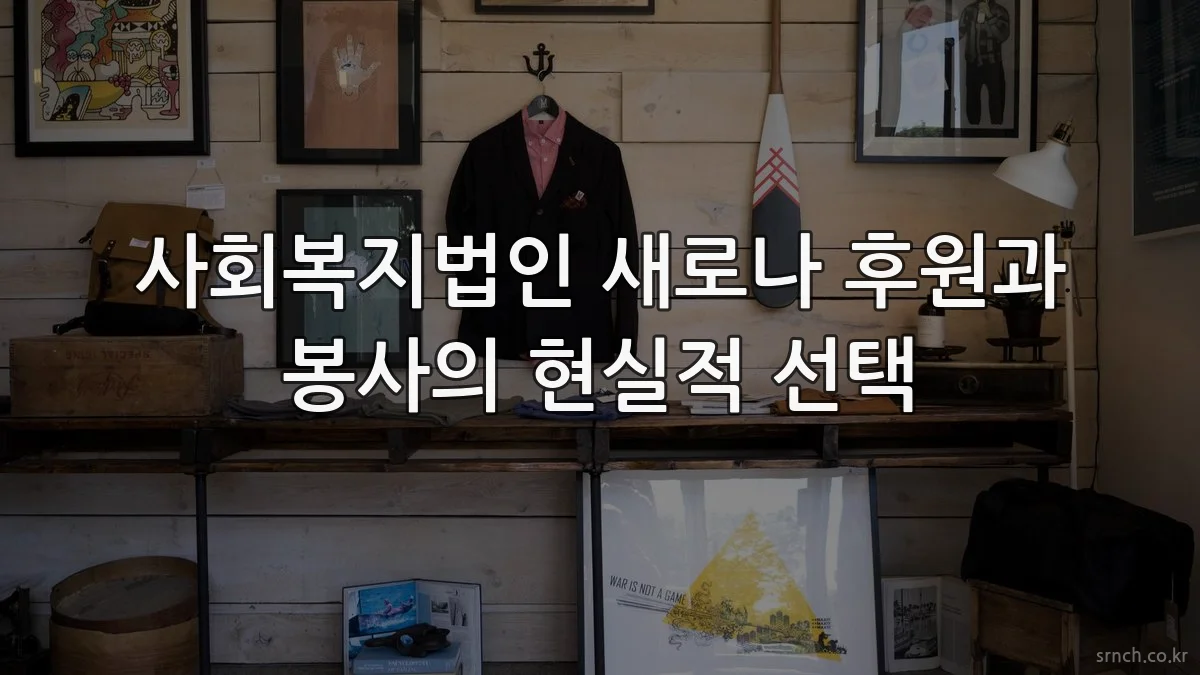 사회복지법인 새로나 후원과 봉사의 현실적 선택