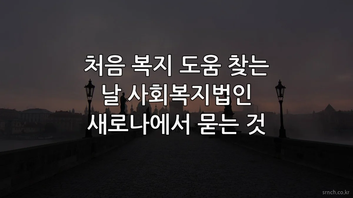 처음 복지 도움 찾는 날 사회복지법인 새로나에서 묻는 것