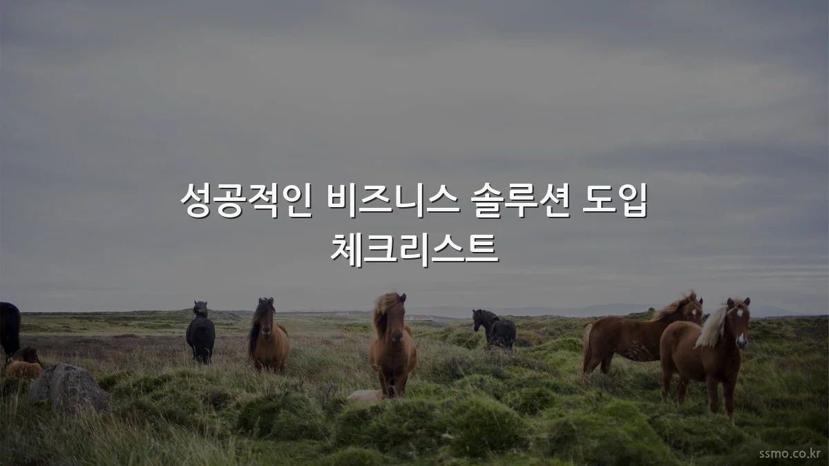 성공적인 비즈니스 솔루션 도입 체크리스트