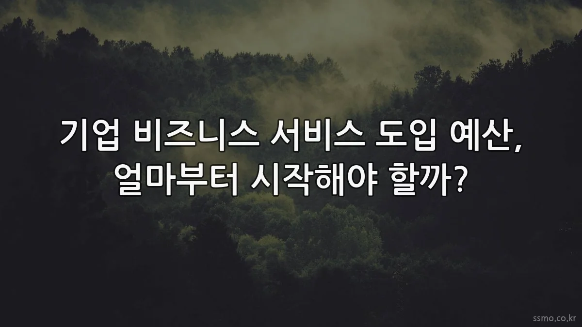 기업 비즈니스 서비스 도입 예산, 얼마부터 시작해야 할까?