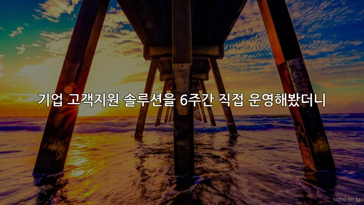 기업 고객지원 솔루션을 6주간 직접 운영해봤더니