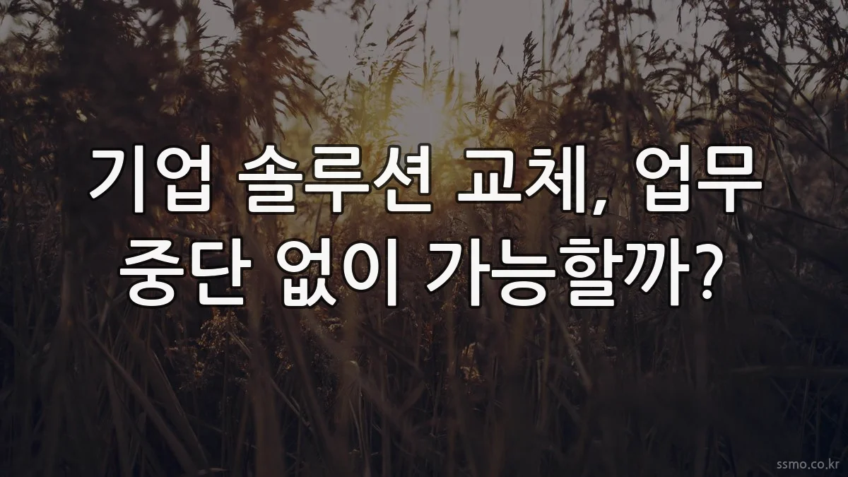 기업 솔루션 교체, 업무 중단 없이 가능할까?