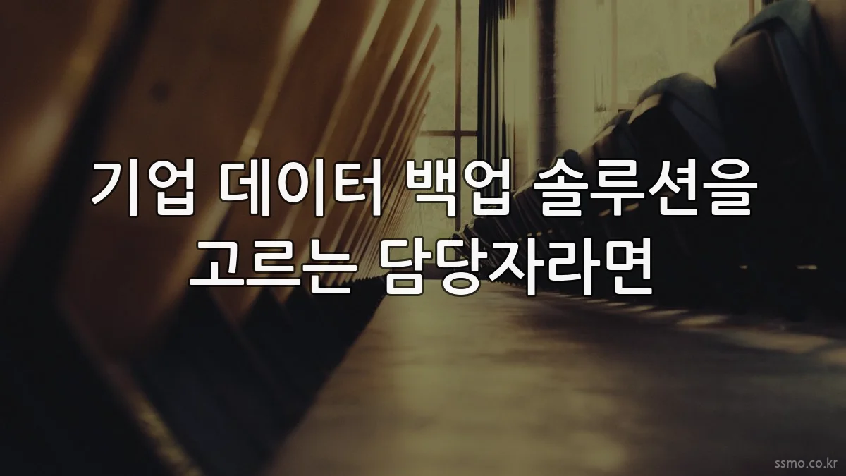 기업 데이터 백업 솔루션을 고르는 담당자라면