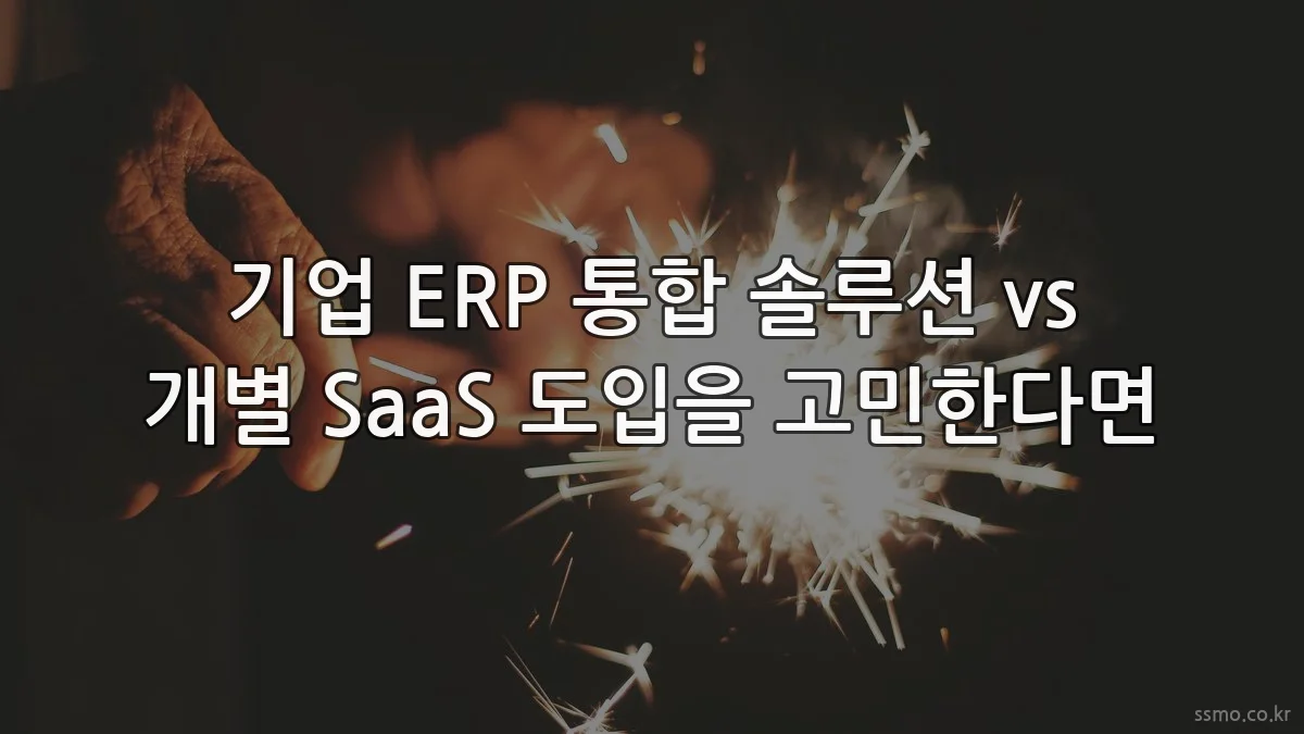 기업 ERP 통합 솔루션 vs 개별 SaaS 도입을 고민한다면