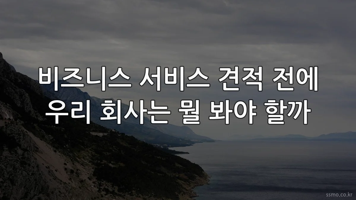 비즈니스 서비스 견적 전에 우리 회사는 뭘 봐야 할까