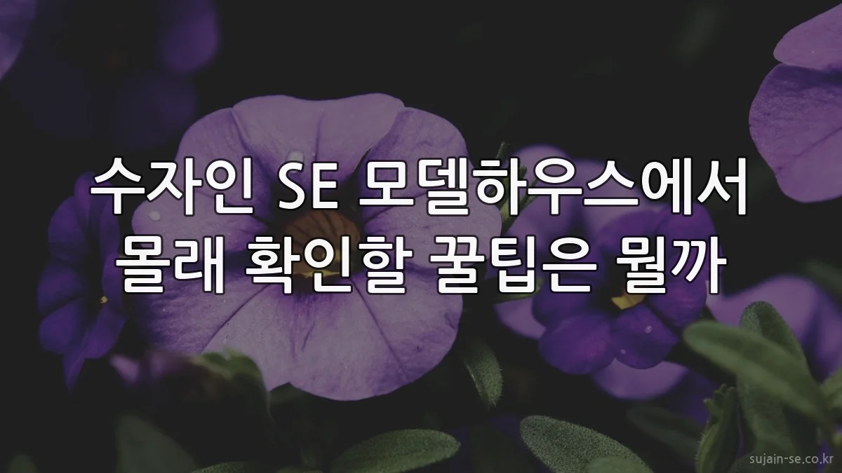 수자인 SE 모델하우스에서 몰래 확인할 꿀팁은 뭘까