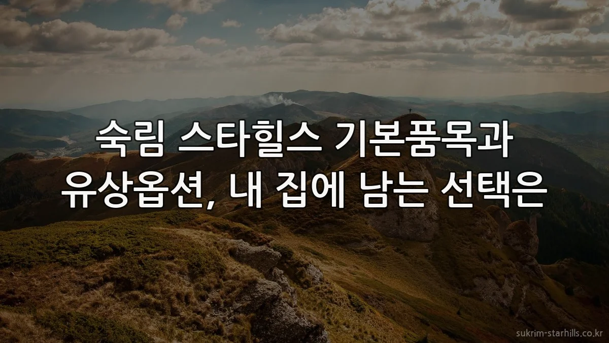 숙림 스타힐스 기본품목과 유상옵션, 내 집에 남는 선택은