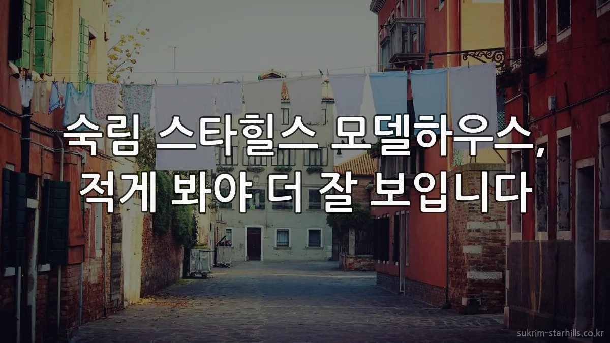 숙림 스타힐스 모델하우스, 적게 봐야 더 잘 보입니다