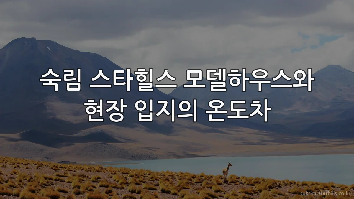 숙림 스타힐스 모델하우스와 현장 입지의 온도차
