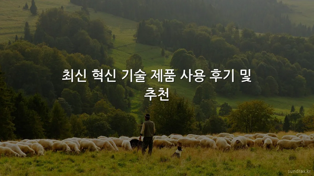 최신 혁신 기술 제품 사용 후기 및 추천