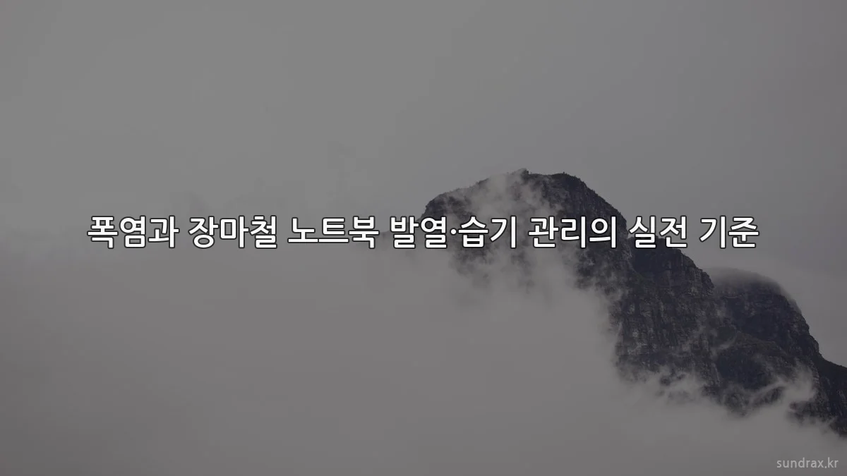 폭염과 장마철 노트북 발열·습기 관리의 실전 기준