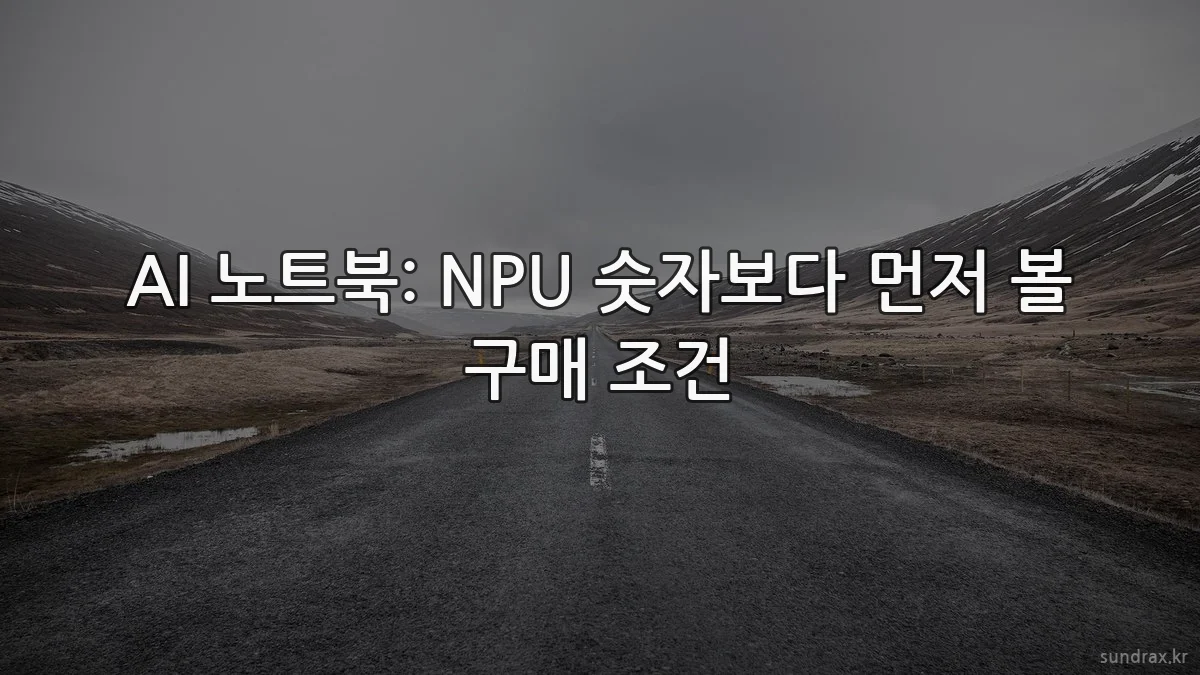 AI 노트북: NPU 숫자보다 먼저 볼 구매 조건