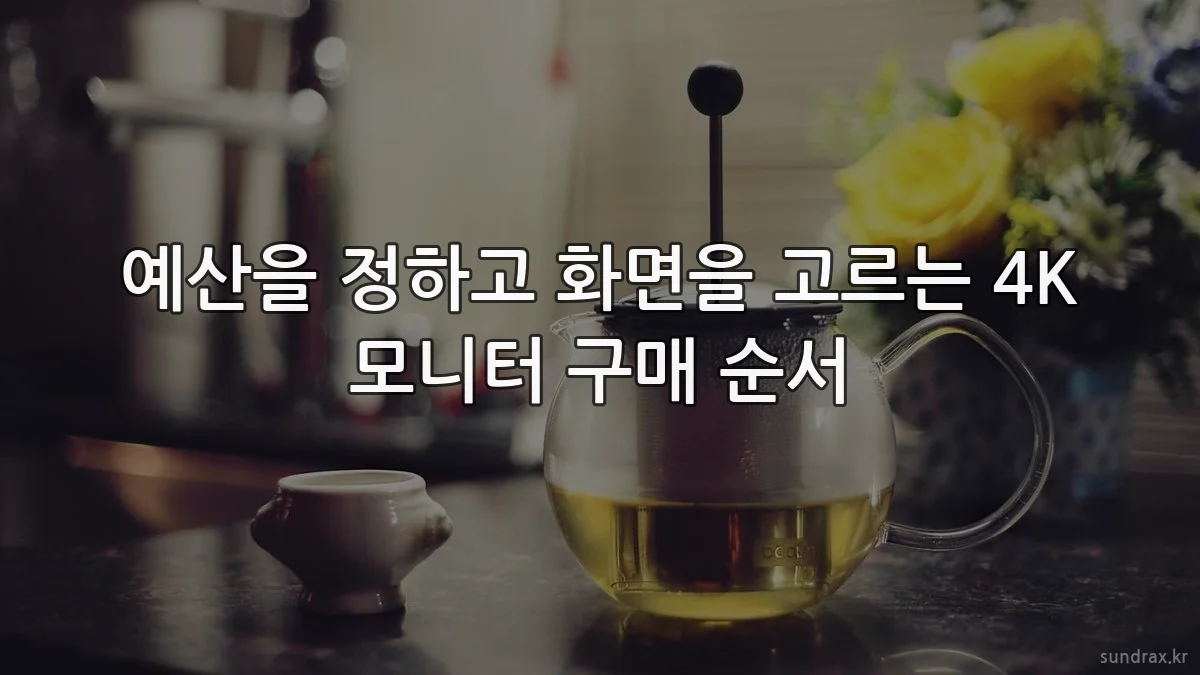예산을 정하고 화면을 고르는 4K 모니터 구매 순서