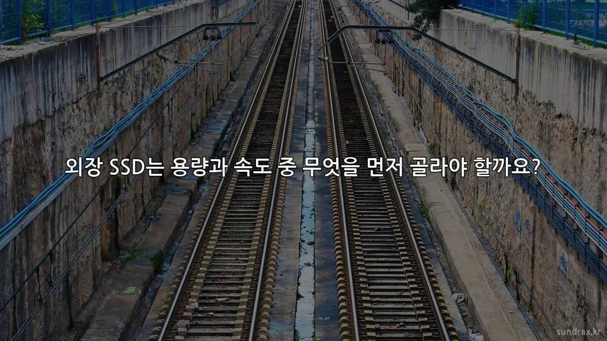 외장 SSD는 용량과 속도 중 무엇을 먼저 골라야 할까요?