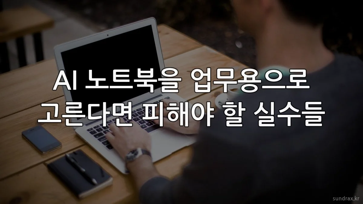 AI 노트북을 업무용으로 고른다면 피해야 할 실수들