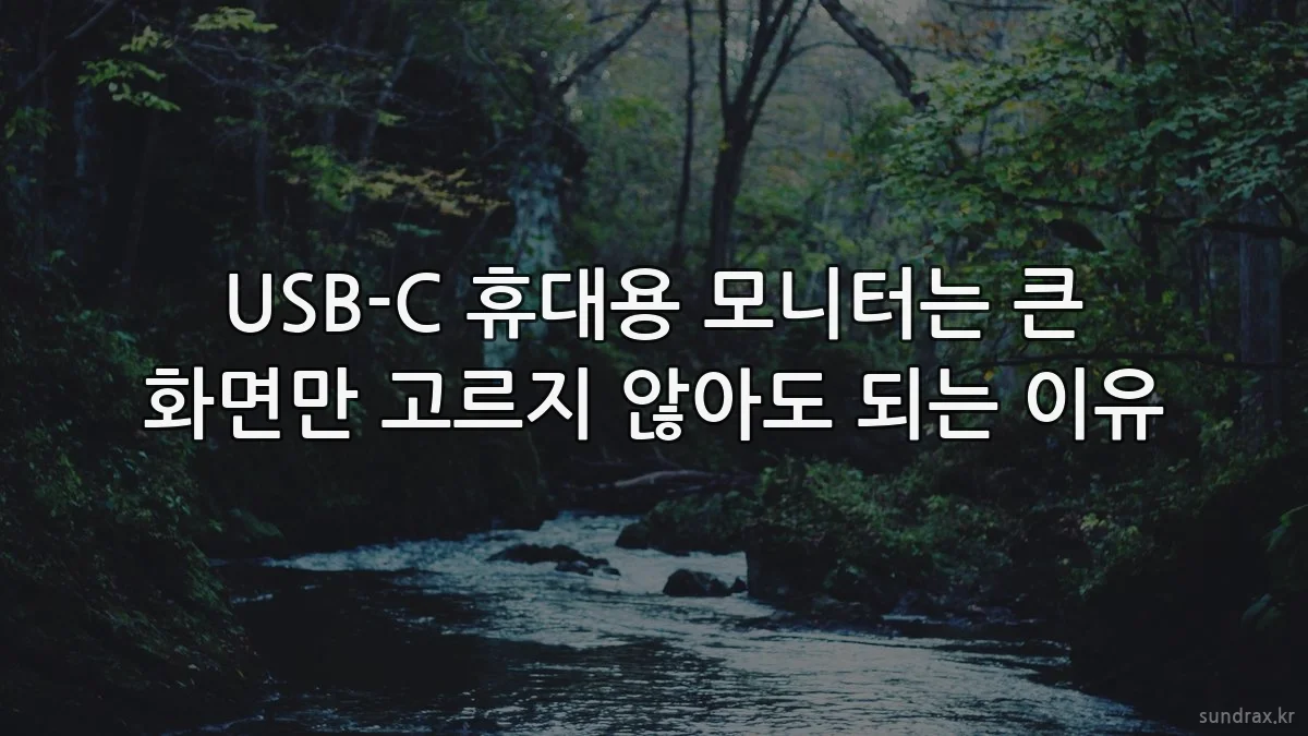USB-C 휴대용 모니터는 큰 화면만 고르지 않아도 되는 이유