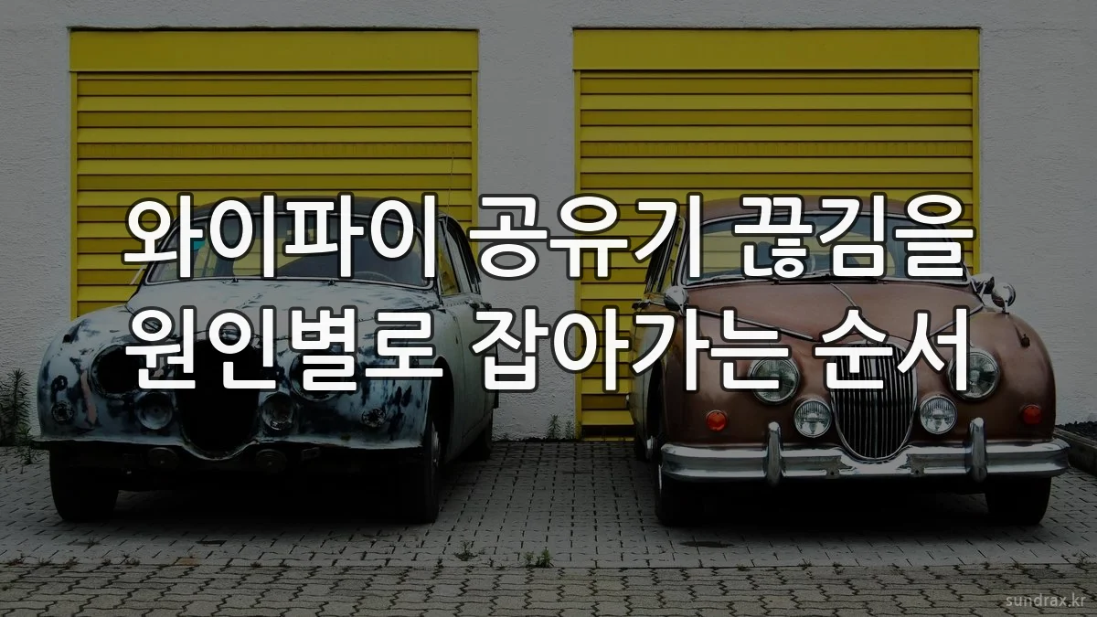 와이파이 공유기 끊김을 원인별로 잡아가는 순서