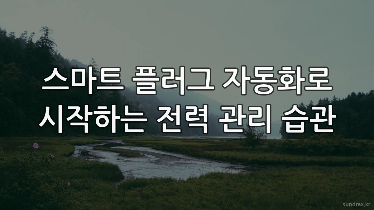 스마트 플러그 자동화로 시작하는 전력 관리 습관
