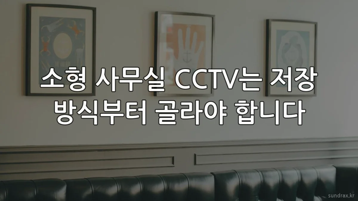 소형 사무실 CCTV는 저장 방식부터 골라야 합니다