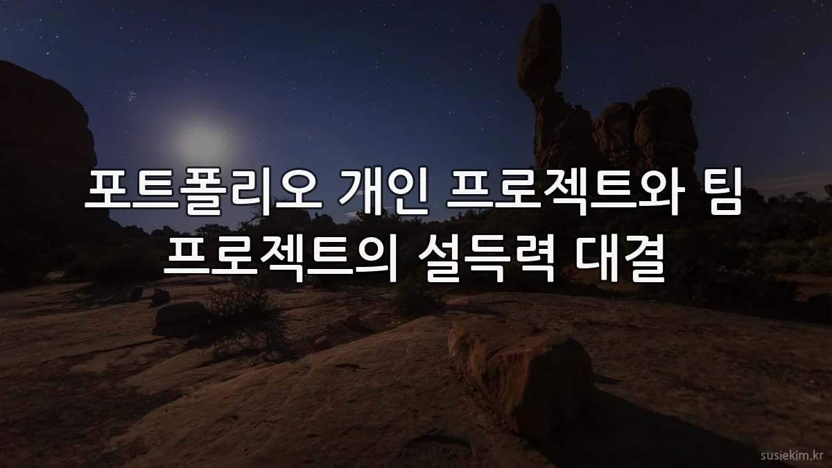 포트폴리오 개인 프로젝트와 팀 프로젝트의 설득력 대결
