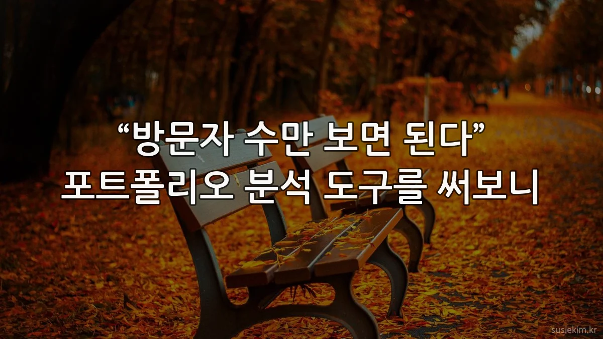 “방문자 수만 보면 된다” 포트폴리오 분석 도구를 써보니