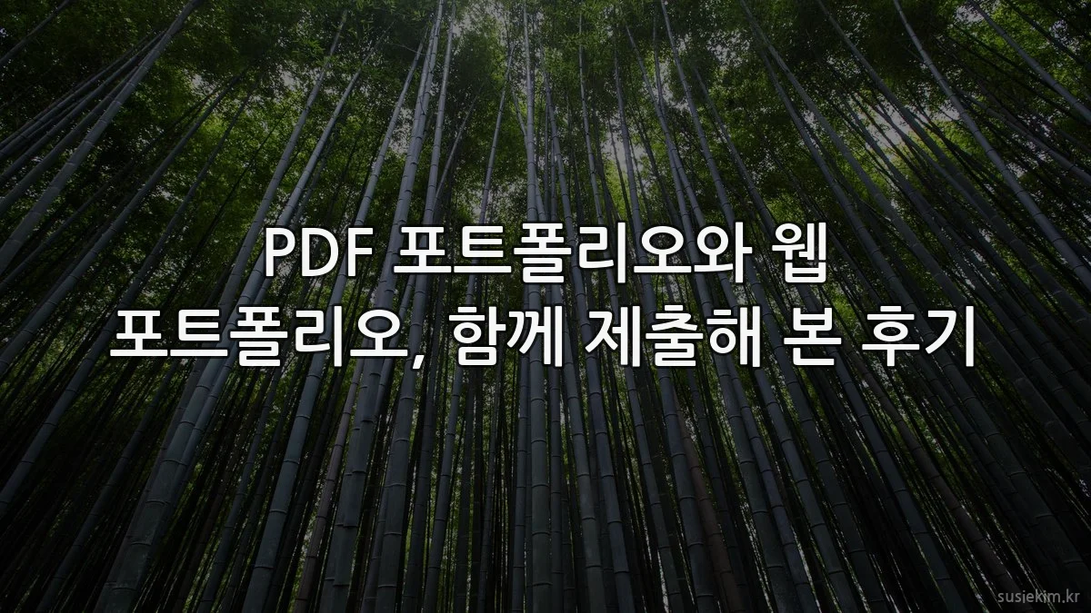 PDF 포트폴리오와 웹 포트폴리오, 함께 제출해 본 후기