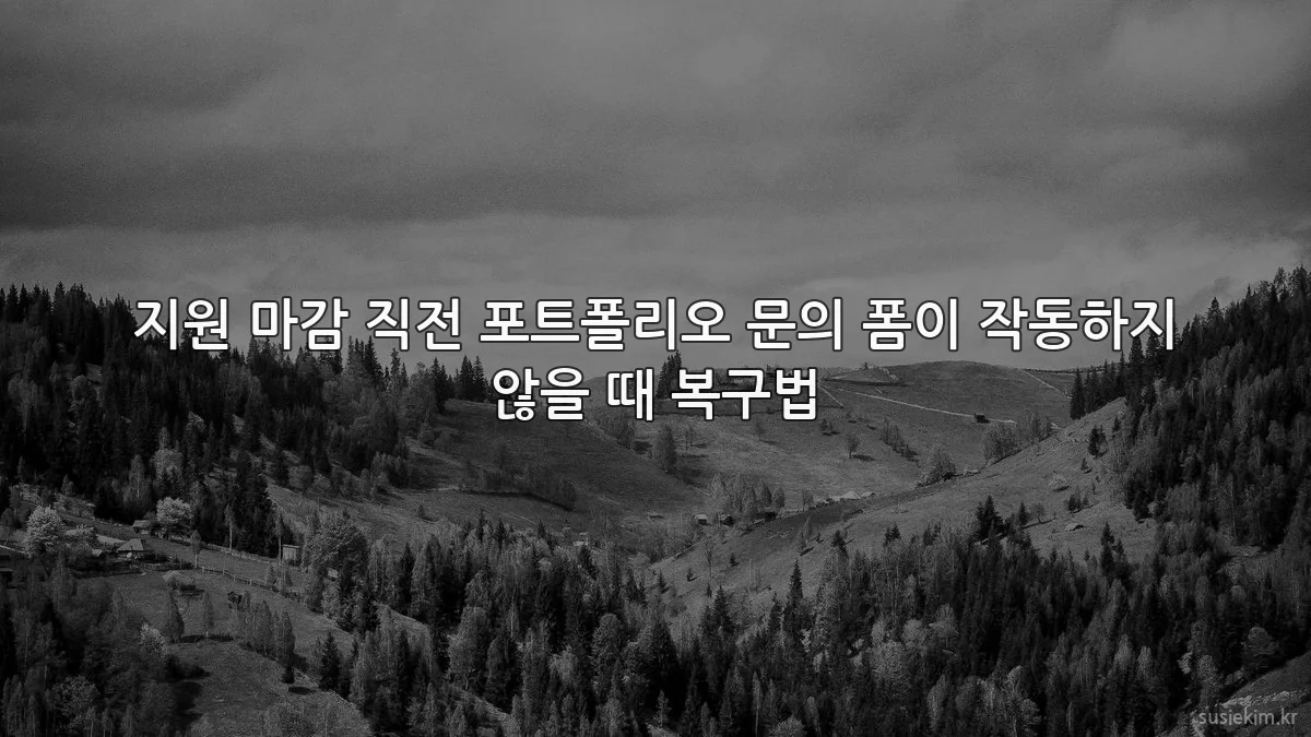 지원 마감 직전 포트폴리오 문의 폼이 작동하지 않을 때 복구법