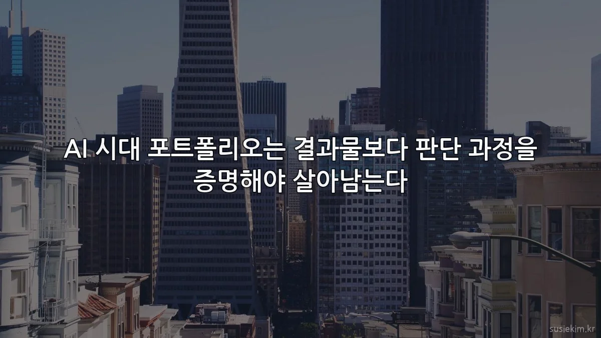 AI 시대 포트폴리오는 결과물보다 판단 과정을 증명해야 살아남는다