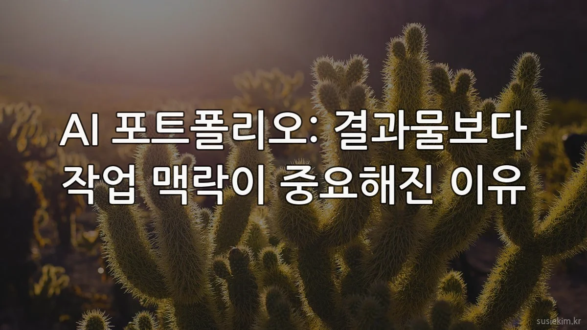 AI 포트폴리오: 결과물보다 작업 맥락이 중요해진 이유