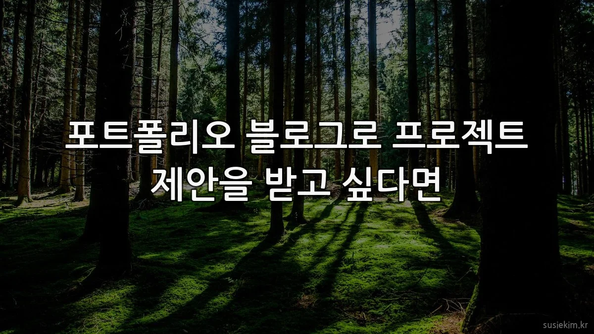 포트폴리오 블로그로 프로젝트 제안을 받고 싶다면