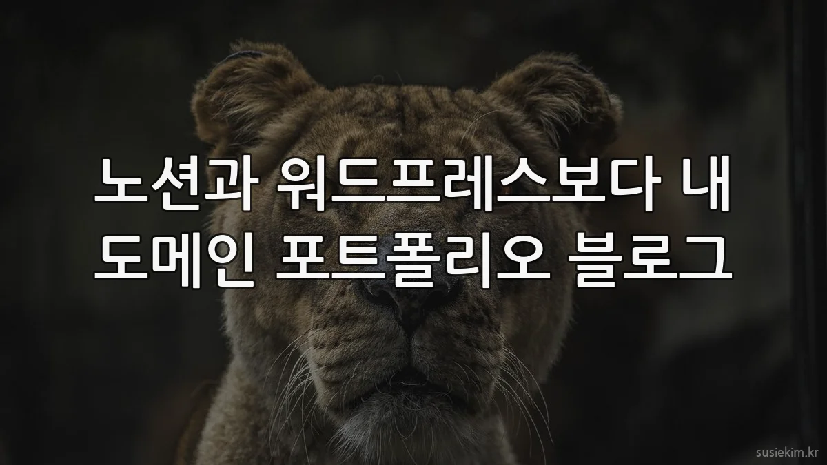 노션과 워드프레스보다 내 도메인 포트폴리오 블로그