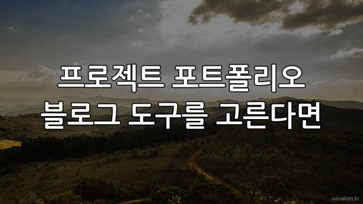 프로젝트 포트폴리오 블로그 도구를 고른다면
